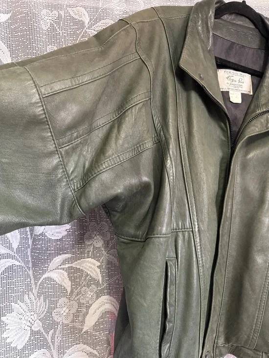 Vintage the Old Mill green buttery soft leather jacket - Picture 4 of 7